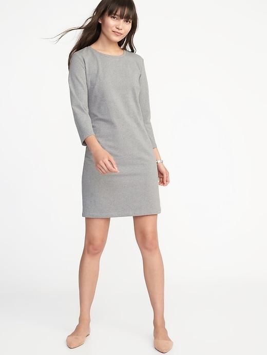 Old Navy Womens Crew-neck Jersey Tee Dress For Women Heather Gray Size Xs