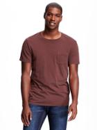 Old Navy Jersey Crew Neck Pocket Tee For Men - Dark Red