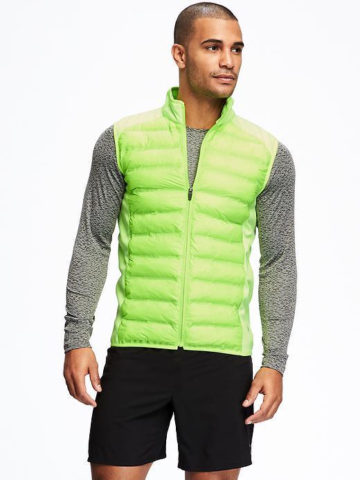 Old Navy Down Alternative Quilted Running Vest For Men - Neon Spark