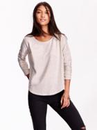 Old Navy Womens Oversized Drop Shoulder Tee Size Xxl Petite - Heather Oatmeal