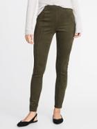 Old Navy Womens Stevie Faux-suede Ponte-knit Pants For Women Olive Size L
