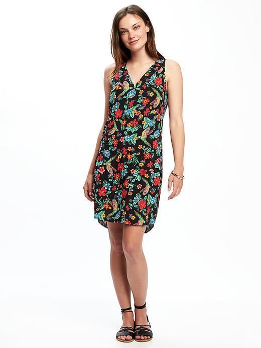 Old Navy Sleeveless Cutout Back Shift Dress For Women - Multi Floral