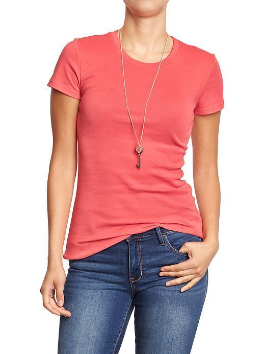 Old Navy Womens Perfect Crew Neck Tees Size L Tall - Apple Guava