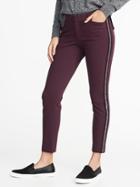 Old Navy Womens Mid-rise Ponte-knit Side-stripe Pixie Ankle Pants For Women Sumptuous Purple Size 2