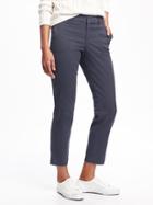 Old Navy Mid Rise Pixie Utility Sateen Chinos For Women - Marquee Moon