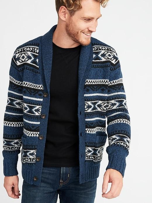 Old Navy Mens Shawl-collar Cardigan For Men Ahoy Navy Size Xs