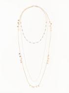 Old Navy Layered Coin Necklace For Women - Gunmetal Gray