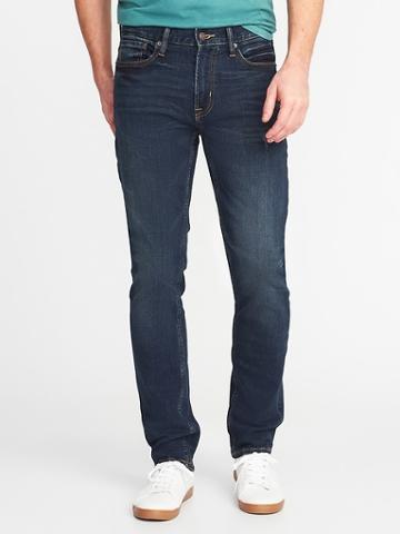 Old Navy Mens Slim Built-in Tough All-temp Jeans For Men Dark Wash Size 38w