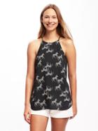 Old Navy Patterned High Neck Cami For Women - Black Zebra