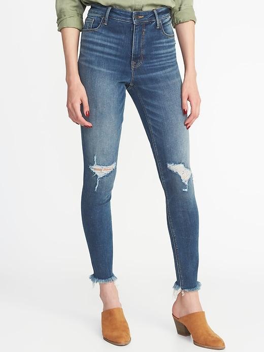 Old Navy Womens High-rise Secret-slim Raw-edge Rockstar Ankle Jeans For Women Hazle Size 14