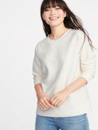Old Navy Womens Reverse-knit Crew-neck Sweatshirt For Women Creme De La Creme Size M