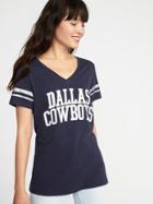 Old Navy Womens Nfl Dallas Cowboys Sleeve-stripe Tee For Women Cowboys Size L