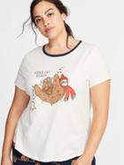 Old Navy Womens Everywear Graphic Plus-size Tee Hangout Ready Size 1x