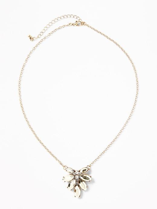 Old Navy Womens Cluster-pendant Necklace For Women Gunmetal Gray Size One Size