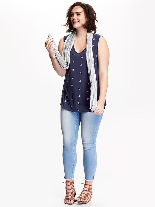 Old Navy Printed Sleeveless Top - Lost At Sea Navy