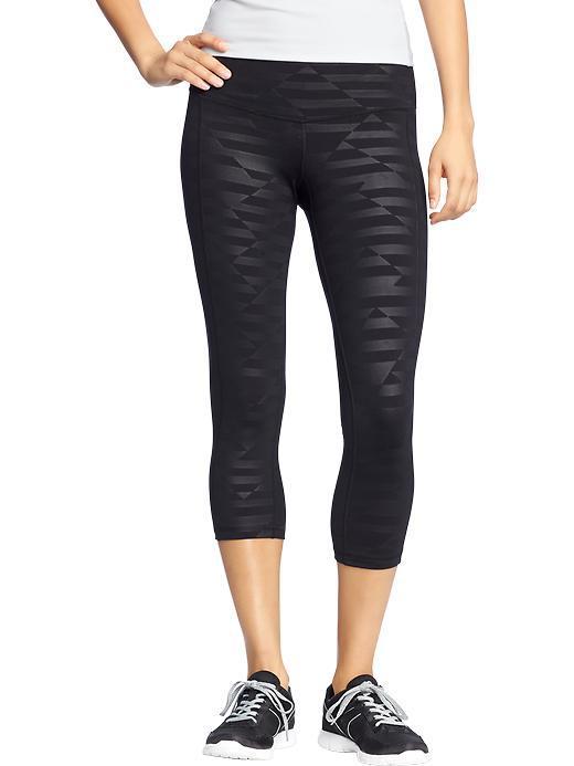 Old Navy Womens Active Printed Compression Capris 20&quot; - Blackjack
