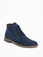 Old Navy Mens Sueded Lace-up Chukkas For Men In The Navy Size 8
