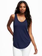 Old Navy Relaxed Curved Hem Scoop Neck Tank For Women - Navy Blue