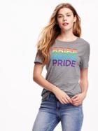 Old Navy Relaxed Pride Graphic Tee For Women - Medium Gray