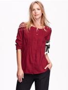 Old Navy Womens Pintuck Tunic Size S Tall - Red Velvet