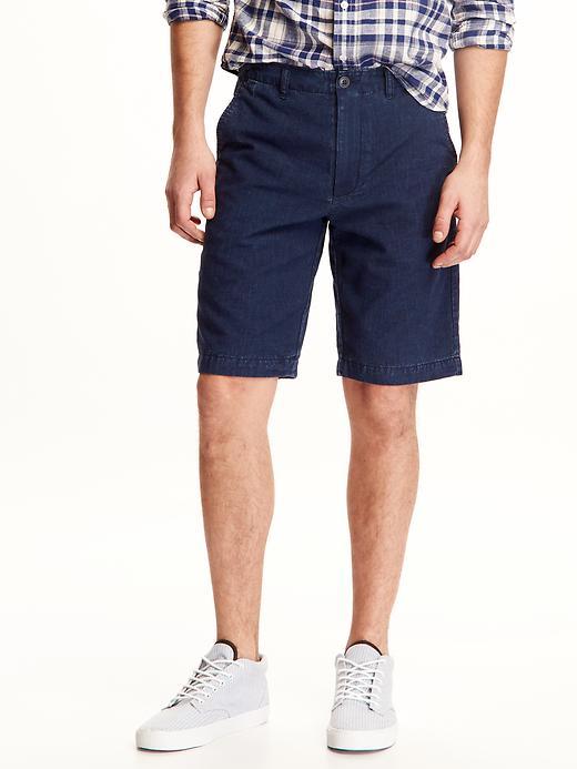 Old Navy Broken In Denim Twill Shorts For Men 10 1/2 - Patchwork Blue