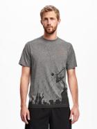 Old Navy Crew Neck Graphic Performance Tee For Men - Megawatt Orng Neo Poly