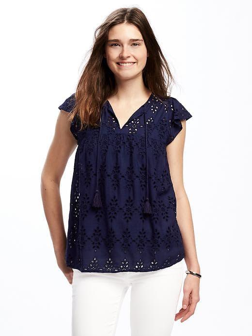 Old Navy Cutwork Swing Top For Women - Night Flight