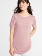 Old Navy Womens Sparkle-knit Luxe Tee For Women Heather Pink Size Xs