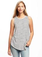 Old Navy High Neck Tank For Women - White Stripe