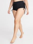 High-rise Secret-slim Plus-size Shirred Swim Shorts