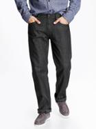 Old Navy Loose Fit Flannel Lined Jeans Size 44w 30l Big - Black Wash