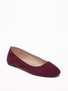 Old Navy Womens Faux-suede Ballet Flats For Women Wine Purple Size 6