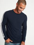 Old Navy Mens Soft-washed Sleeve-stripe Tee For Men In The Navy Size S
