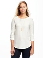 Old Navy Relaxed Brushed Jersey Tee For Women - Creme De La Creme