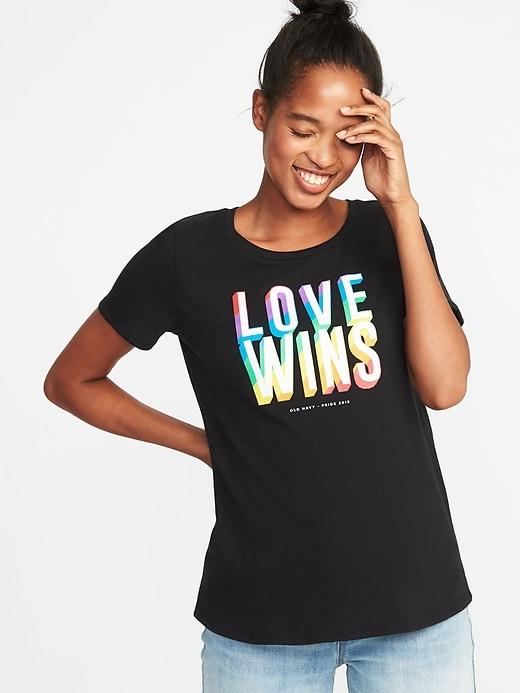 Old Navy Womens Everywear Graphic Pride Tee For Women Black Size Xs