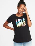 Old Navy Womens Everywear Graphic Pride Tee For Women Black Size Xs
