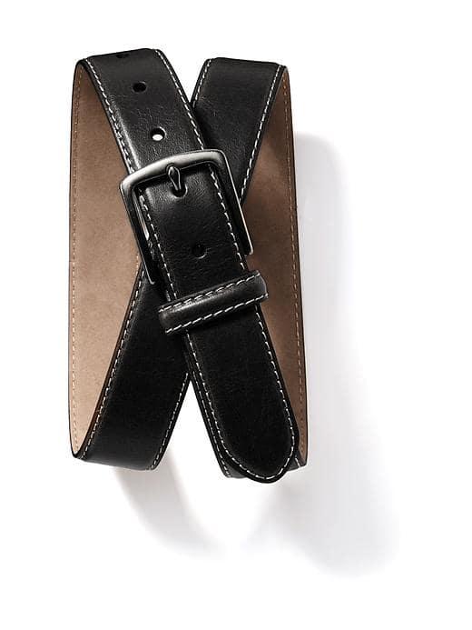 Old Navy Faux Leather Dress Belt For Men - Black