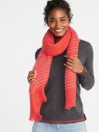 Old Navy Womens Fringed Textured-stripe Scarf For Women Tamarind Size One Size