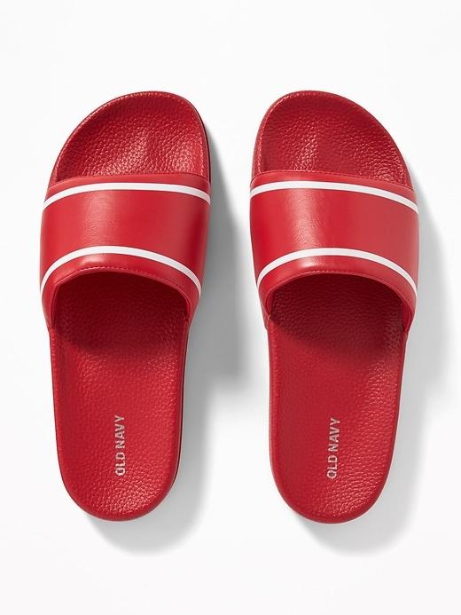 Old Navy Mens Faux-leather Slide Sandals For Men Robbie Red Size 8/9