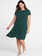 Old Navy Womens Plush Scojersey-knit Plus-size Swing Dress Botanical Green Size 1x