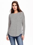 Old Navy Sweater Knit Pullover For Women - O.n. New Black Stripe
