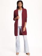Old Navy Long Open Front Cardigan - Wine Heather