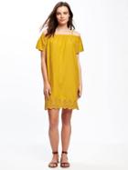 Old Navy Off The Shoulder Shift Dress For Women - Feeling Corny