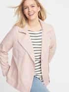 Plus-size Twill Moto Jacket