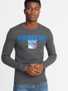 Old Navy Mens Nhl Team-graphic Thermal-knit Tee For Men New York Rangers Size S