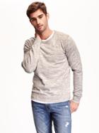 Old Navy Heathered Crew Neck Sweater - Heather Oatmeal