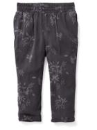 Old Navy Printed Cropped Pull On Pants Size 12-18 M - Gray Floral Print