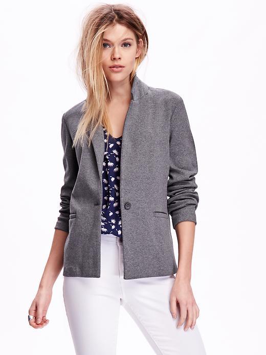 Old Navy One Button Knit Blazer - Heather Grey