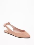 Old Navy Womens Sueded Sling-back Ballet Flats For Women English Rose Size 10
