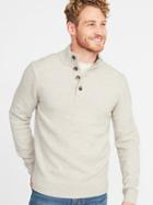 Old Navy Mens Button Mock-neck Sweater For Men Latte Beige Size S